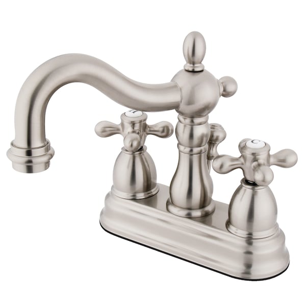 Heritage, 4" Centerset Bathroom Faucet, Brushed Nickel